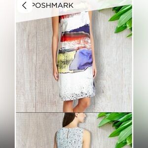 BOSS HUGO BOSS ‘Dastona’ Sleeveless MOD abstract Pop Art Viscose Shift Dress 6